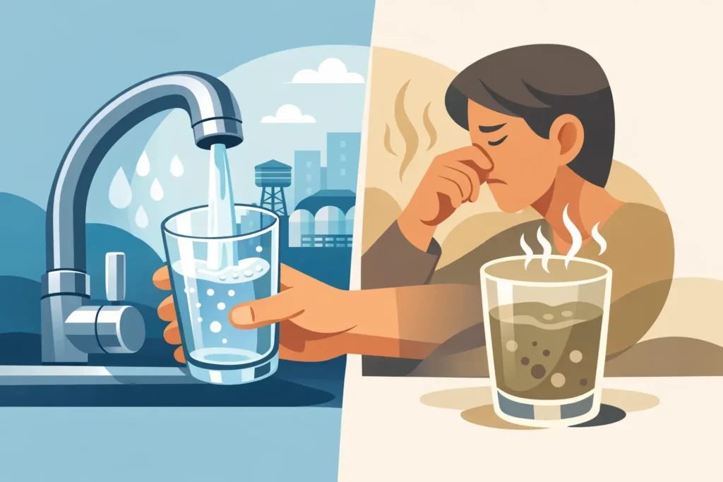 Água da torneira com gosto ruim? Entenda
