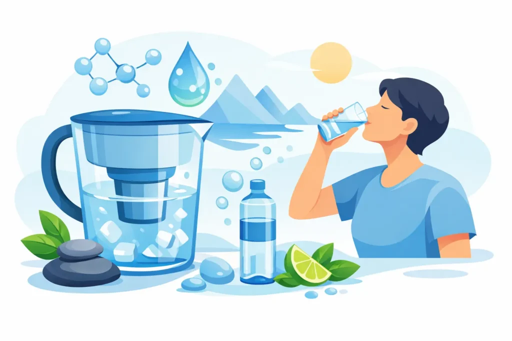 Como beber água alcalina diariamente
