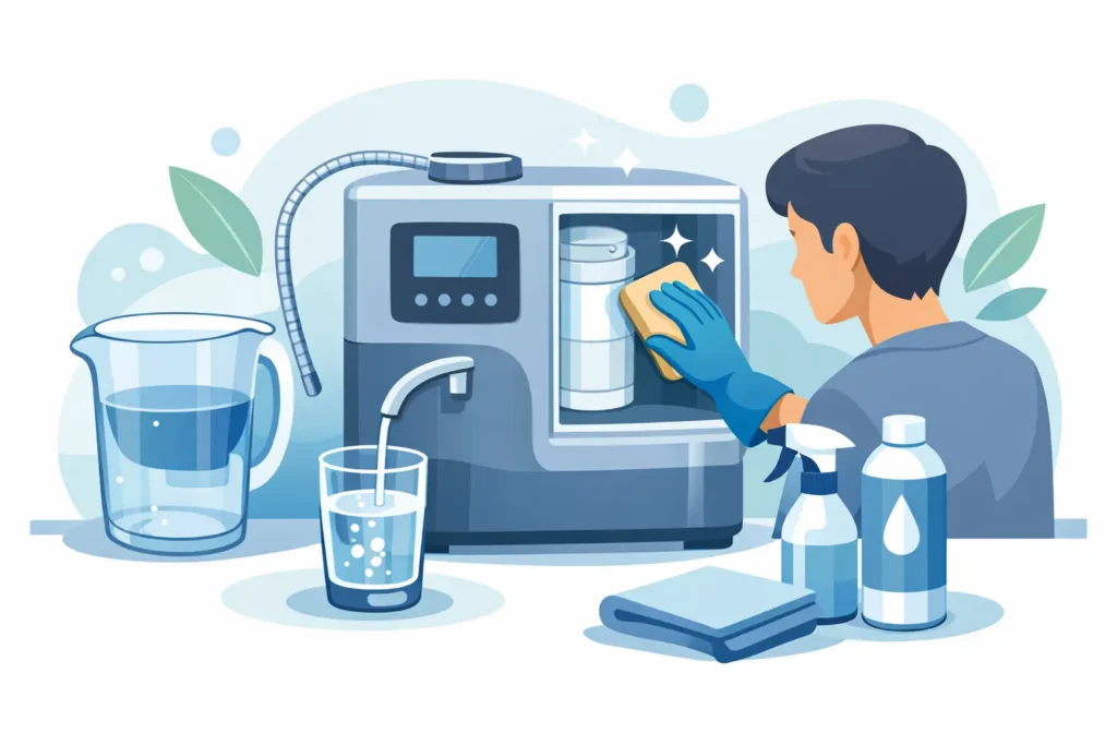 Como limpar máquina de água alcalina