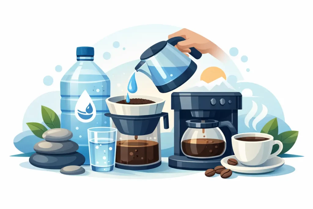 Água alcalina para preparo de café funciona?