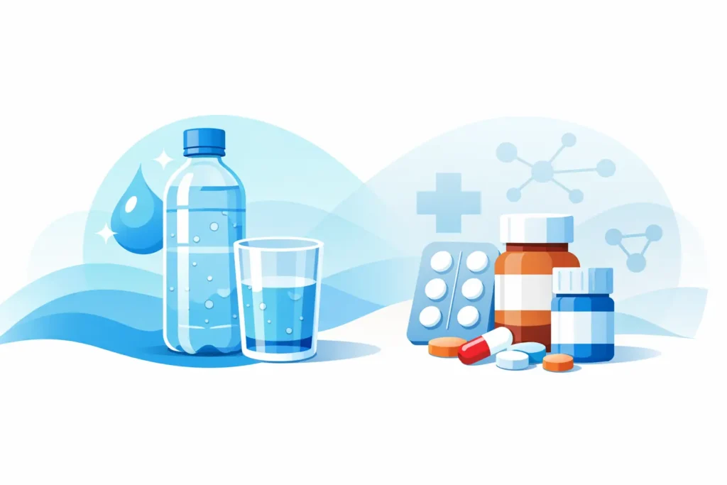 Água alcalina e medicamentos: existe interação?